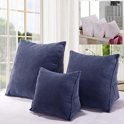 Afbeelding van Yanman Wedge Leeskussen Corduroy Driehoekig Rugleuningskussen, Hoofdbord Rugleuning Bolster Kussen, Slaapbank Daybed Lumber Positionering Rest