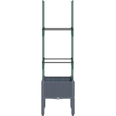 Afbeelding van Plantenbak met latwerk 40x40x142,5 cm polypropeen grijs