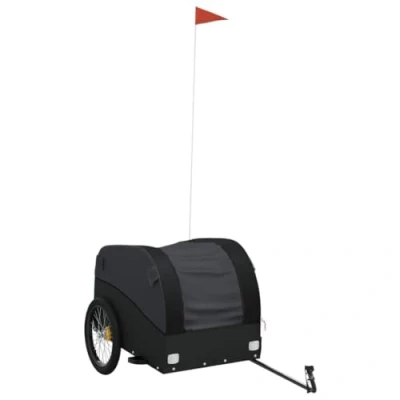 Afbeelding van vidaXL Fietstrailer 45 kg ijzer zwart