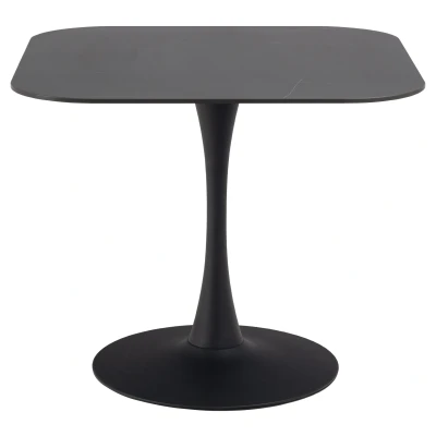 Afbeelding van Eettafel Hjulby 90x90 cm met zwart keramiek blad