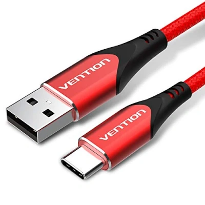 Afbeelding van VENTION USB C Kabel 1m, 3A Type naar A Oplaadkabel Nylon Gevlochten Snelle Laadkabel Compatibel met Samsung Galaxy S21/S22/S23/, MacBook Pro/Air, iPad Air/Pro, Huawei, Google Pixel (Rood)