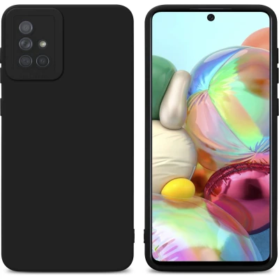 Afbeelding van Cadorabo Hoesje geschikt voor Samsung Galaxy A71 4G in FLUID ZWART Beschermhoes TPU silicone Cover Case