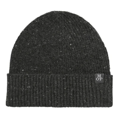 Afbeelding van Marc O&#039;Polo Dop Knitted Hat Dark Grey Melange Antraciet