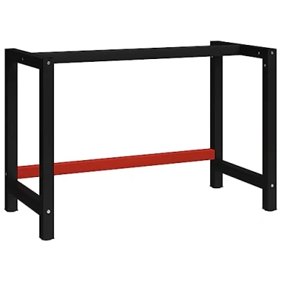Afbeelding van vidaXL Werkbankframe 120x57x79 cm metaal zwart en rood