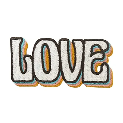 Afbeelding van Finally Home Kleurrijke retro love opstrijkpatch om op te strijken, vintage patches, old school strijkplaatje, liefde strijkpatch, 3D jeansjas patch