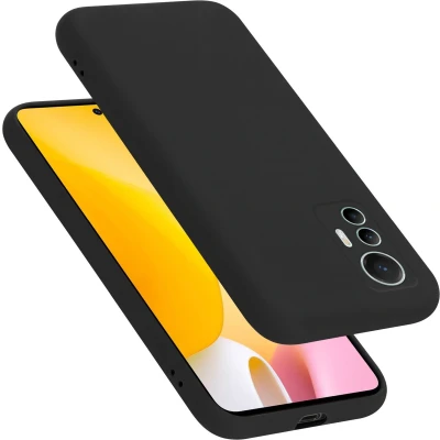Afbeelding van Cadorabo Hoesje geschikt voor Xiaomi 12 LITE Case in LIQUID ZWART Beschermhoes TPU silicone Cover