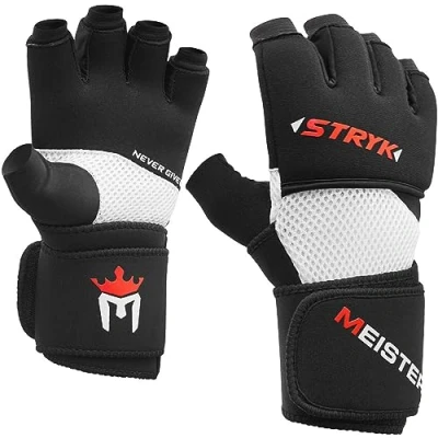Afbeelding van Meister Inner Stryk Handschoenen met EliteGel for Boksen &amp; MMA Vervangt boksbandages of slagtraining Zwart Medium/Large
