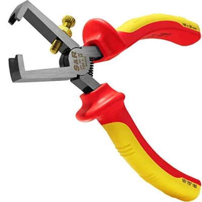 Afbeelding van S&amp;R VDE Striptangen 160mm, gemodificeerd 1000V gekeurd, gemaakt van 60CrV staal, HRC 58 65, gefosfateerd Draadafbreker Electriciens Gereedschap