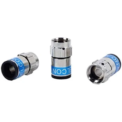 Afbeelding van Cabelcon F 6 TD 5.1TI Self Install Nitin met geïntegreerde O ring (waterdicht) stekker blauw RG6/7 mm, zilver/blauw, 50 stuks