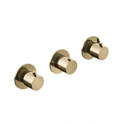 Afbeelding van HotBath Cobber afbouwdeel tbv Inbouw Douche Thermostaat Horizontaal CB7067 Gepolijst Messing PVD