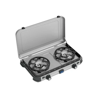 Afbeelding van Campingaz Camping Kitchen Maxi CV 2 pits Kookstoestel Grijs Gaskooktoestel Opbouw
