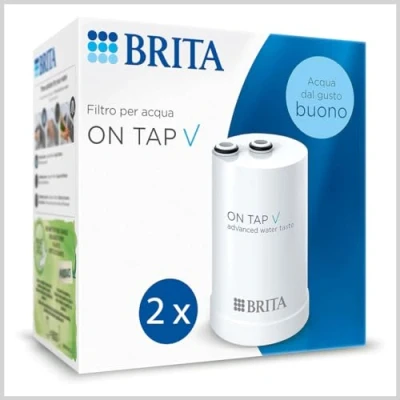 Afbeelding van BRITA ON TAP V (600 l) 2 x waterfilterpatronen voor duurzaam water met een goede smaak, vermindert microdeeltjes, PFAS, zware metalen en andere smaakveranderende stoffen