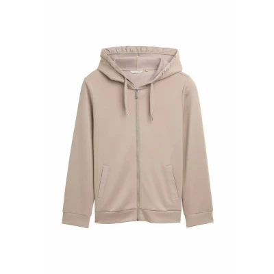 Afbeelding van TOM Tailor PLUS SIZE Hoodie Sweater met rits, Dames, Maat: 54, Soft taupe grey