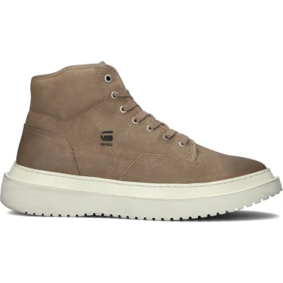 Afbeelding van G Star Raw Dexter Mid Nub M Hoge sneakers Leren Sneaker Heren Taupe Maat 40