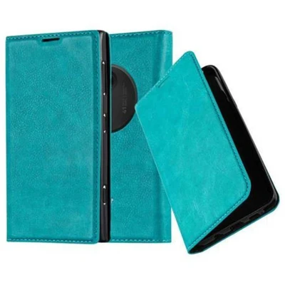 Afbeelding van Cadorabo Hoesje geschikt voor Nokia Lumia 1020 in BENZINE TURKOOIS Beschermhoes met magnetische sluiting, standfunctie en kaartvakje Book Case Cover Etui