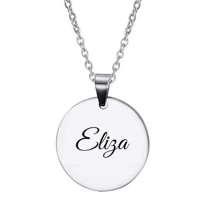 Afbeelding van Ketting RVS Met Naam Gravering Eliza Zilver Rond