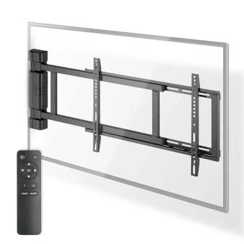 Afbeelding van Nedis Gemotoriseerde TV Muurbeugel 32 75 &quot; Maximaal schermgewicht: 50 kg Draaibaar Minimale muurafstand: 56 mm Afstandbestuurbaar ABS / Staal Zwart