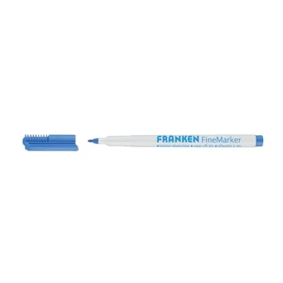 Afbeelding van FineMarker. Omschrijving schrijfvloeistof: pigmentinkt. Uitvoering van de punt: ronde punt. Geurloos, droog afwasbaar. Materiaal schacht: kunststof. Dop verplaatsbaar. Kleur wit. Lijndikte: 1 2. Stück blauw