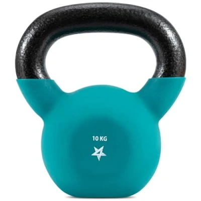 Afbeelding van Yes4All YCBQ Neopreen gecoate Kettlebell gewichten, krachttraining Kettlebells 10KG Teal