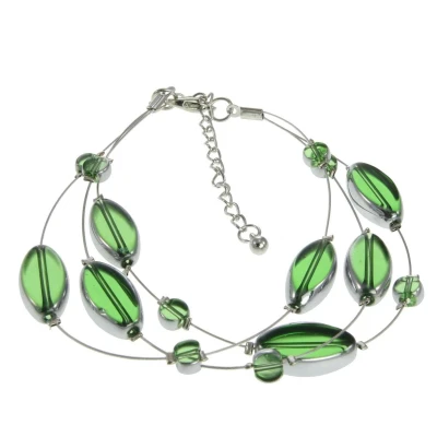 Afbeelding van Behave Armband extra grote polsomtrek met groene stenen