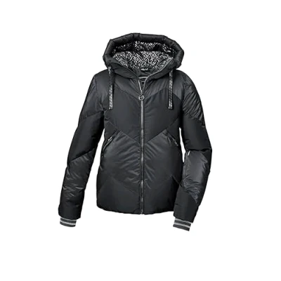 Afbeelding van killtec Dames SKI jack/functionele jas in dons look met afritsbare sneeuwvanger KSW 100 WMN QLTD JCKT, zwart, 38, 42036 000