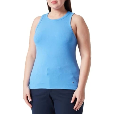Afbeelding van Tommy Hilfiger SLIM TANK Top, Dames, Maat: Large, Blue spell