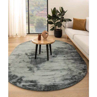 Afbeelding van Viscose Tapijt/Vloerkleed Ovaal Pearl Blauw 250x360 Cm