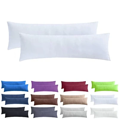 Afbeelding van NatureMark 2 pack jersey kussensloop kussenslopen zijslaper hoofdkussen nekkussen vele maten en kleuren OEKO TEX (40 x 145 cm (zijslaper / zoogkussensloop), wit)