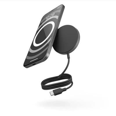 Afbeelding van Zens Pro 1 Wireless Charger, MagSafe en Qi2 Compatibel 15W Charger voor iPhone 16/15/14/13/12 AirPods, Inclusief 1M Geïntegreerde USB C kabel, Zwart