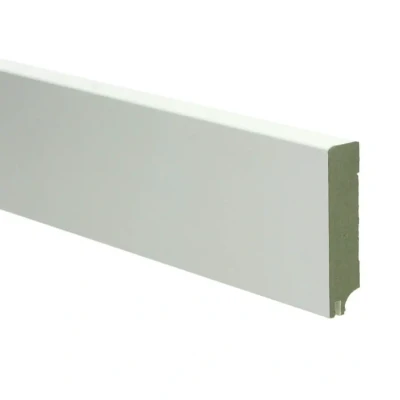 Afbeelding van PVC MDF Moderne plint 70x15 Wit gel. + uitsparing Vloer Lab21
