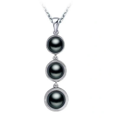 Afbeelding van N3 Collecties 925 Sterling Zilveren Ketting Trendy Zoetwater Zwarte Parel Hanger Vrouwen