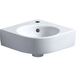 Afbeelding van Geberit Renova Compact hoekfontein 32 cm met kraangat/overloop wit