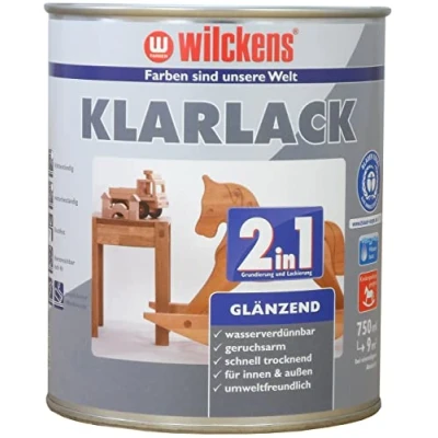 Afbeelding van Wilckens 2 in 1 blanke lak glanzend, 750 ml, kleurloos