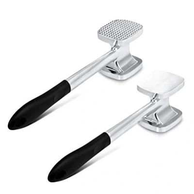 Afbeelding van TIMESETL 28 cm dubbelzijdige aluminium vleeshamer 140 stekels &amp; plat oppervlak snijhamer voor kip, rundvlees, varken, steak enz
