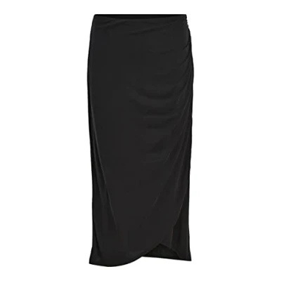 Afbeelding van Object Objannie Drape Skirt Kokerrok, Dames, Maat: 36, Black