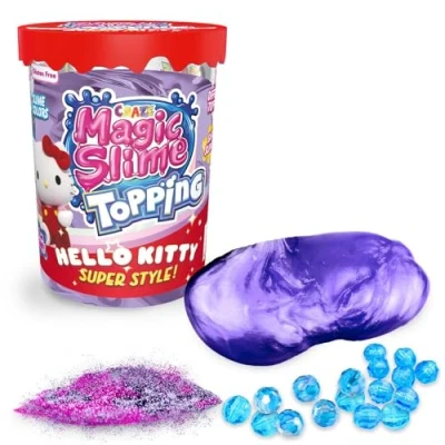 Afbeelding van CRAZE Magic Slime Topping Hello Kitty, doos met slijm voor kinderen, bevat 70 ml en twee toppings, slijmkleuren willekeurige toppings