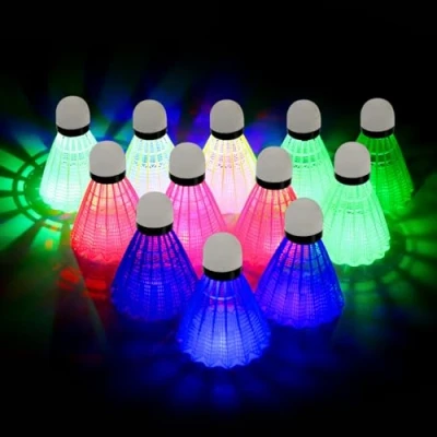 Afbeelding van Mitening 6 stuks led ganzenveren, badmintonballen, verlichting, shuttles voor buiten, shuttles, ballen, shuttle, buiten en binnen (6)