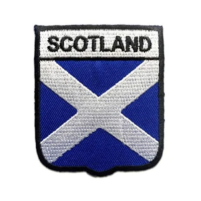 Afbeelding van Lapjes Appliqués Schotland vlag banner overdrukplaatjes opzetstukken Applicaties opnaaien opstrijken Lap Patches, Maat: 6,1 x 7,1 cm