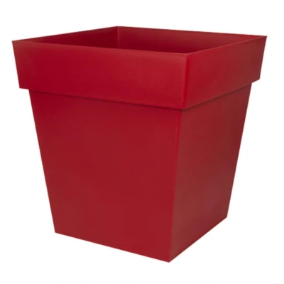 Afbeelding van EDA Bloempot Toscane vierkant rood kunststof L32xH32 cm