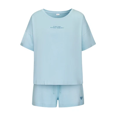 Afbeelding van s.Oliver RED LABEL Beachwear Shortama met kleine frontprint (2 delig)