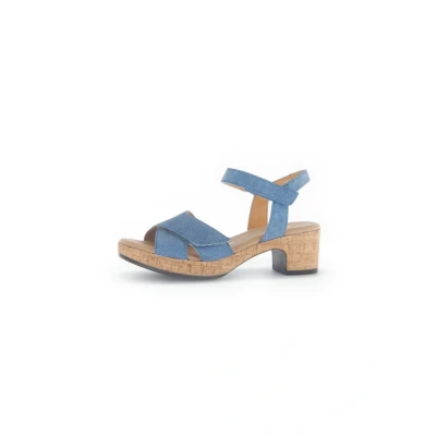 Afbeelding van Gabor Sandalen met plateauzool, Dames, Maat: 38, Blau Schoenen