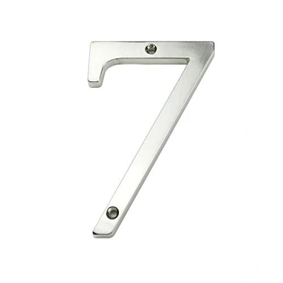 Afbeelding van HASWARE Huisnummerbord 4 inch (10 cm) Moderne Deurnummers Bewegwijzering Plaque Straat Huisadres Cijfers Zinklegering (7, Zilver)