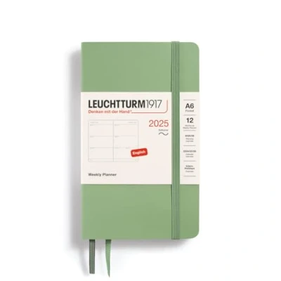 Afbeelding van Leuchtturm1917 Weekly Planner A6 Pocket 12 maanden 2025 Softcover Sage