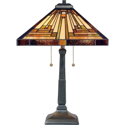 Afbeelding van Quoizel Tifanny LED Tafellamp Stephen 2X E27 Max 60W Vintage Bronze