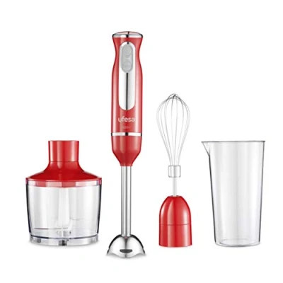 Afbeelding van Ufesa BP3443 staafmixer, 600W, turbofunctie, roestvrijstalen messen en mengvoet, ergonomisch spatbeschermingsontwerp, accessoires inbegrepen, BPA vrij