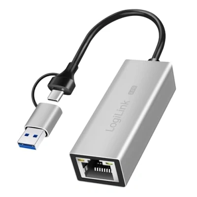 Afbeelding van LogiLink UA0422 USB (type A &amp; type C) naar RJ45 netwerkadapter 2,5G