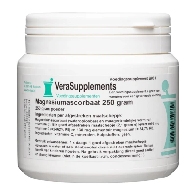 Afbeelding van VeraSupplements Magnesiumascorbaat Poeder 250GR