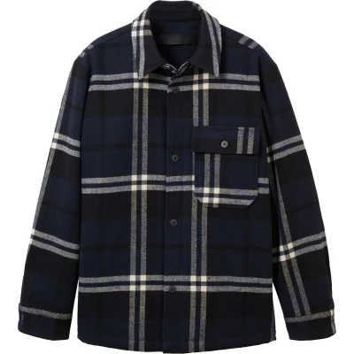 Afbeelding van TOM Tailor Denim MIT Karomuster Lichte jas, Heren, Maat: Medium, Black navy white check