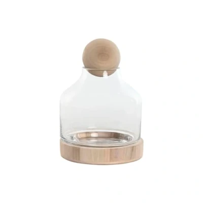 Afbeelding van Vaas Home ESPRIT Transparant Natuurlijk Hout Kristal 18 x 24 cm