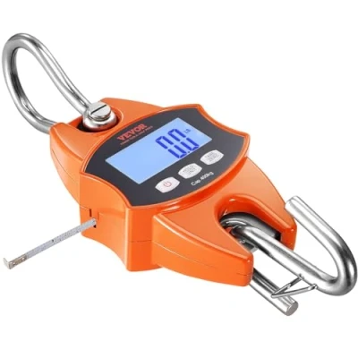 Afbeelding van VEVOR Kraanweegschaal, 0,15 tot 400 kg, digitale hangweegschaal, lbs/kg/N, trekweegschaal, 0,05 kg nauwkeurigheid, wildweegschaal, industriële weegschaal, lcd display, hangende